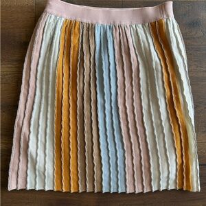 Eva Franco Pink and Blue Knee-Length A-Line Skirt